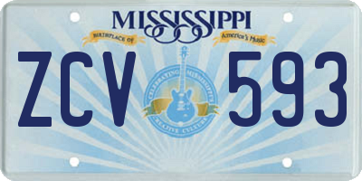 MS license plate ZCV593