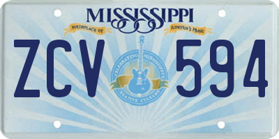MS license plate ZCV594