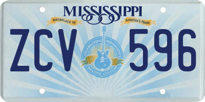 MS license plate ZCV596