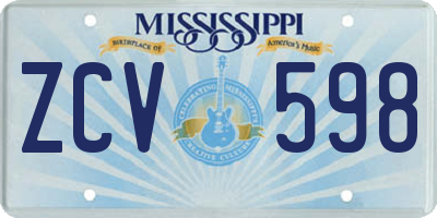 MS license plate ZCV598