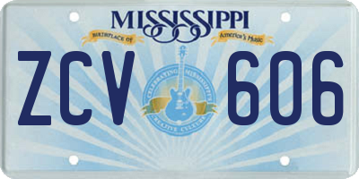 MS license plate ZCV606