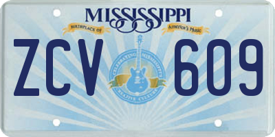 MS license plate ZCV609