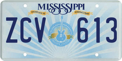 MS license plate ZCV613