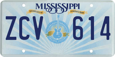 MS license plate ZCV614