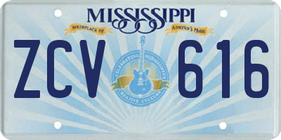 MS license plate ZCV616