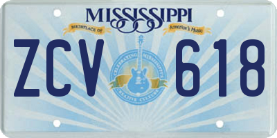 MS license plate ZCV618