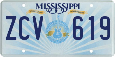 MS license plate ZCV619