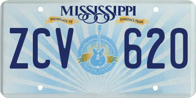 MS license plate ZCV620