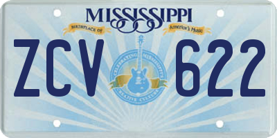 MS license plate ZCV622