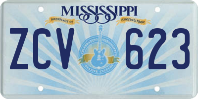 MS license plate ZCV623