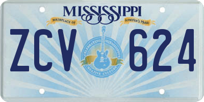 MS license plate ZCV624