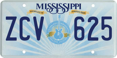 MS license plate ZCV625