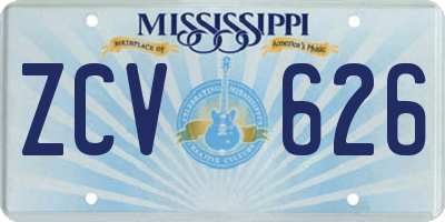MS license plate ZCV626