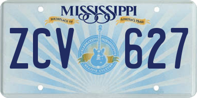 MS license plate ZCV627