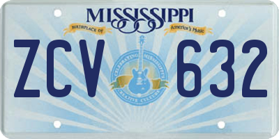 MS license plate ZCV632