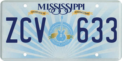 MS license plate ZCV633