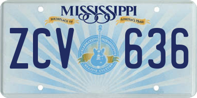 MS license plate ZCV636