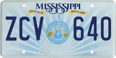 MS license plate ZCV640