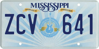 MS license plate ZCV641