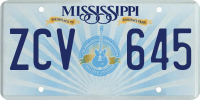 MS license plate ZCV645