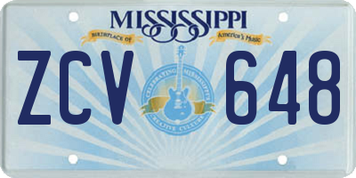 MS license plate ZCV648