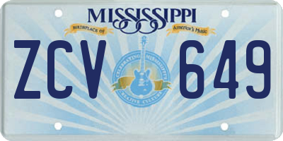 MS license plate ZCV649