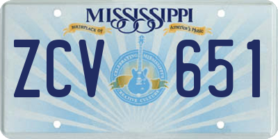 MS license plate ZCV651