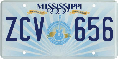 MS license plate ZCV656