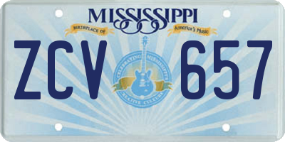 MS license plate ZCV657