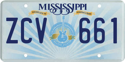MS license plate ZCV661