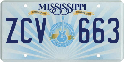 MS license plate ZCV663