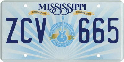 MS license plate ZCV665