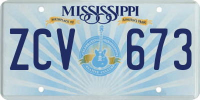 MS license plate ZCV673