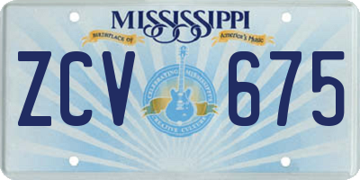 MS license plate ZCV675