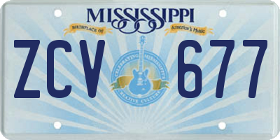 MS license plate ZCV677
