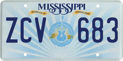 MS license plate ZCV683