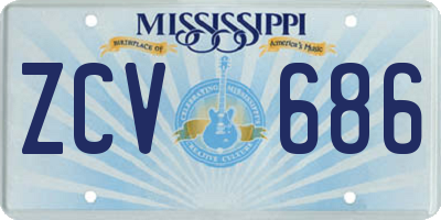 MS license plate ZCV686