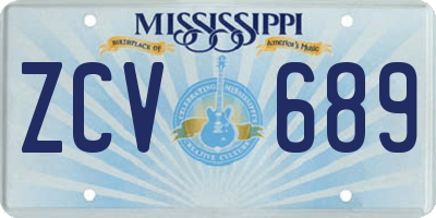MS license plate ZCV689