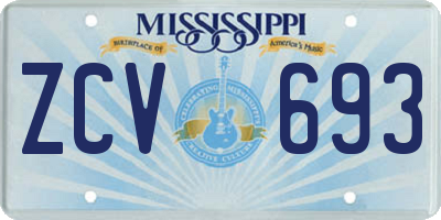 MS license plate ZCV693