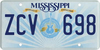 MS license plate ZCV698
