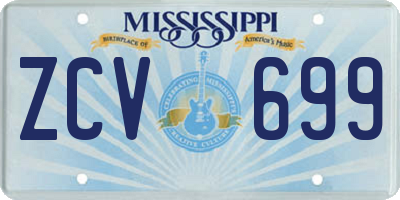 MS license plate ZCV699