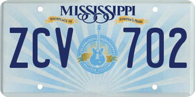 MS license plate ZCV702