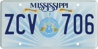 MS license plate ZCV706