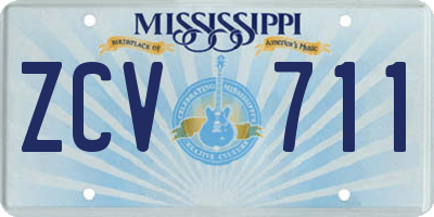 MS license plate ZCV711
