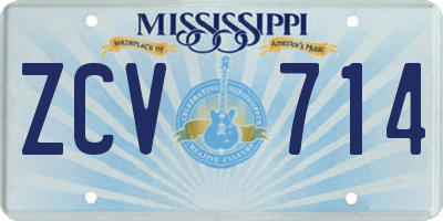 MS license plate ZCV714