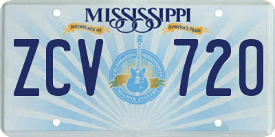 MS license plate ZCV720