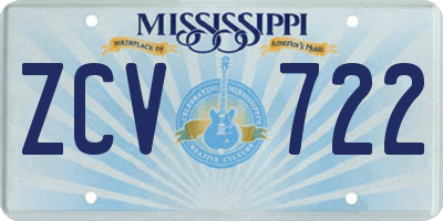 MS license plate ZCV722