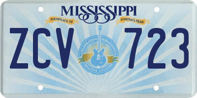 MS license plate ZCV723