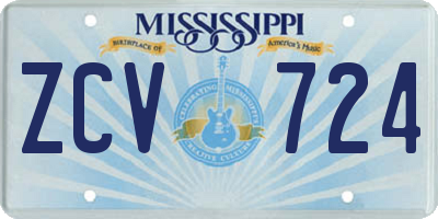 MS license plate ZCV724