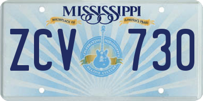 MS license plate ZCV730